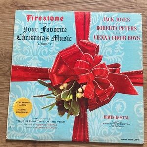 Firestone Christmas Music Album with Red Bow